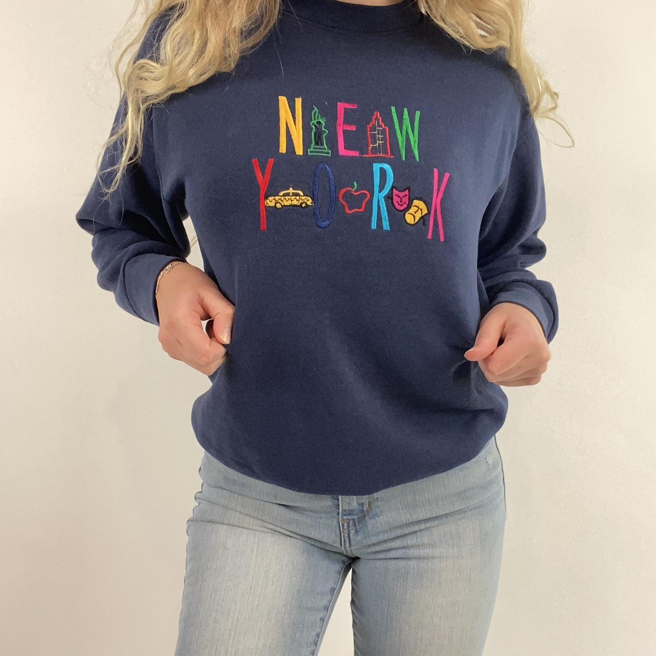 Retro New York crewneck Fun colorful embroidery! On - Depop