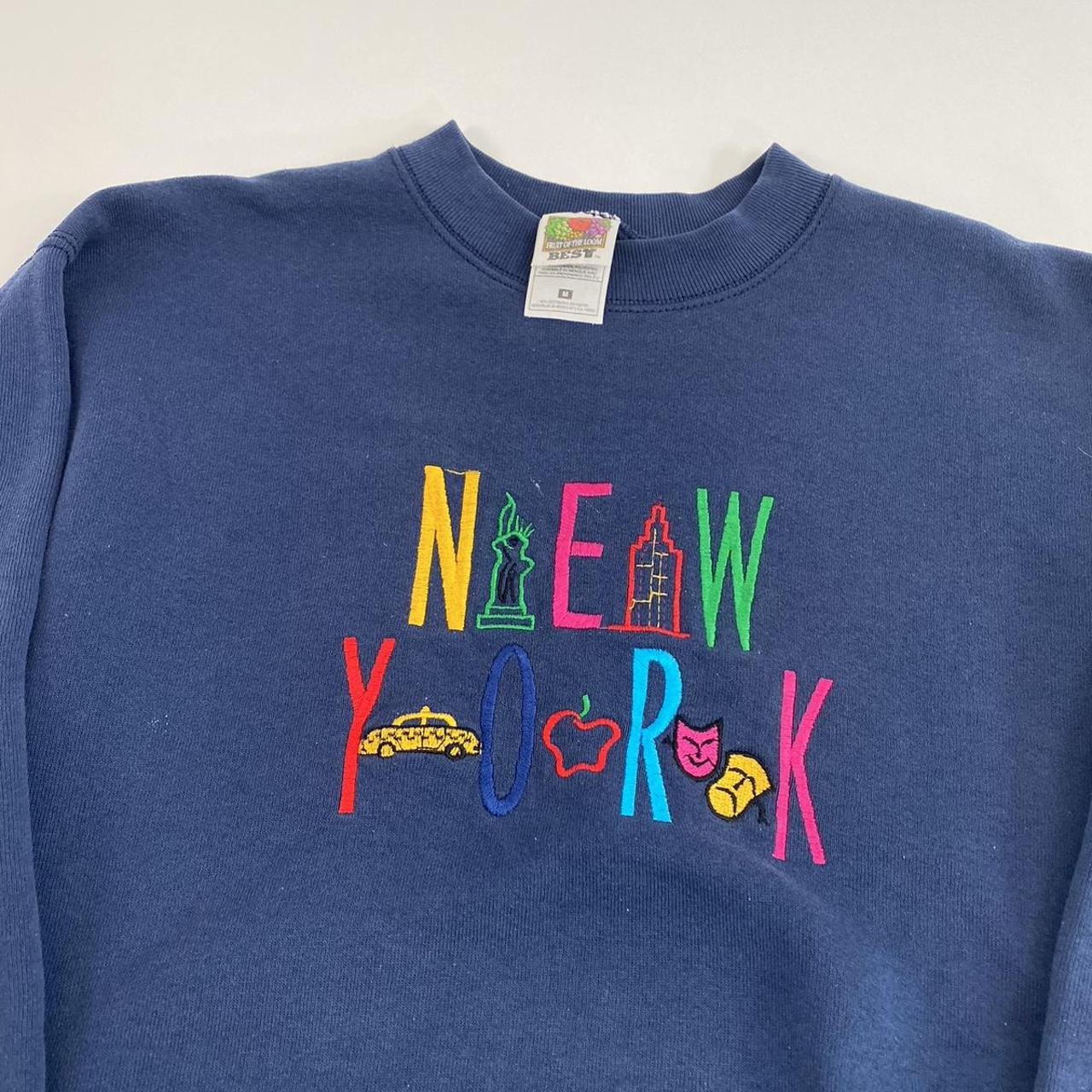 Retro New York crewneck Fun colorful embroidery! On - Depop