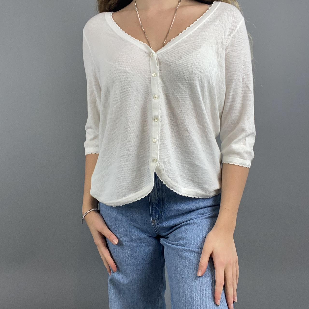 Women's lightweight white outlet cardigan