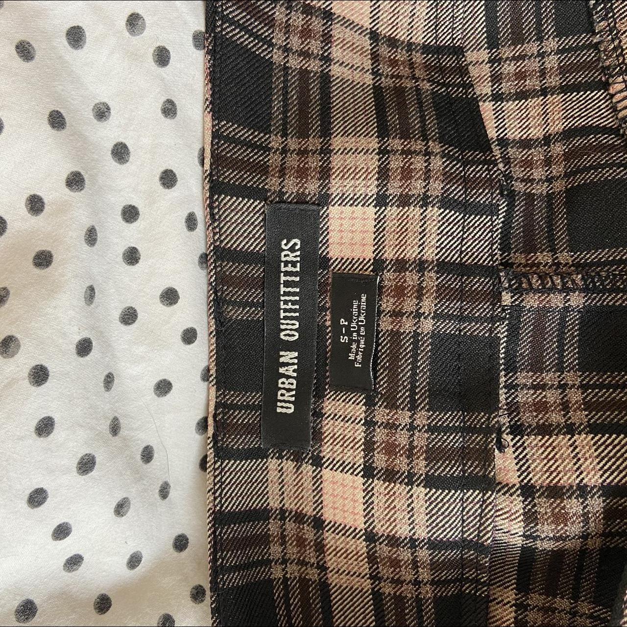 urban outfitters brown check mini skirt low/mid rise... - Depop