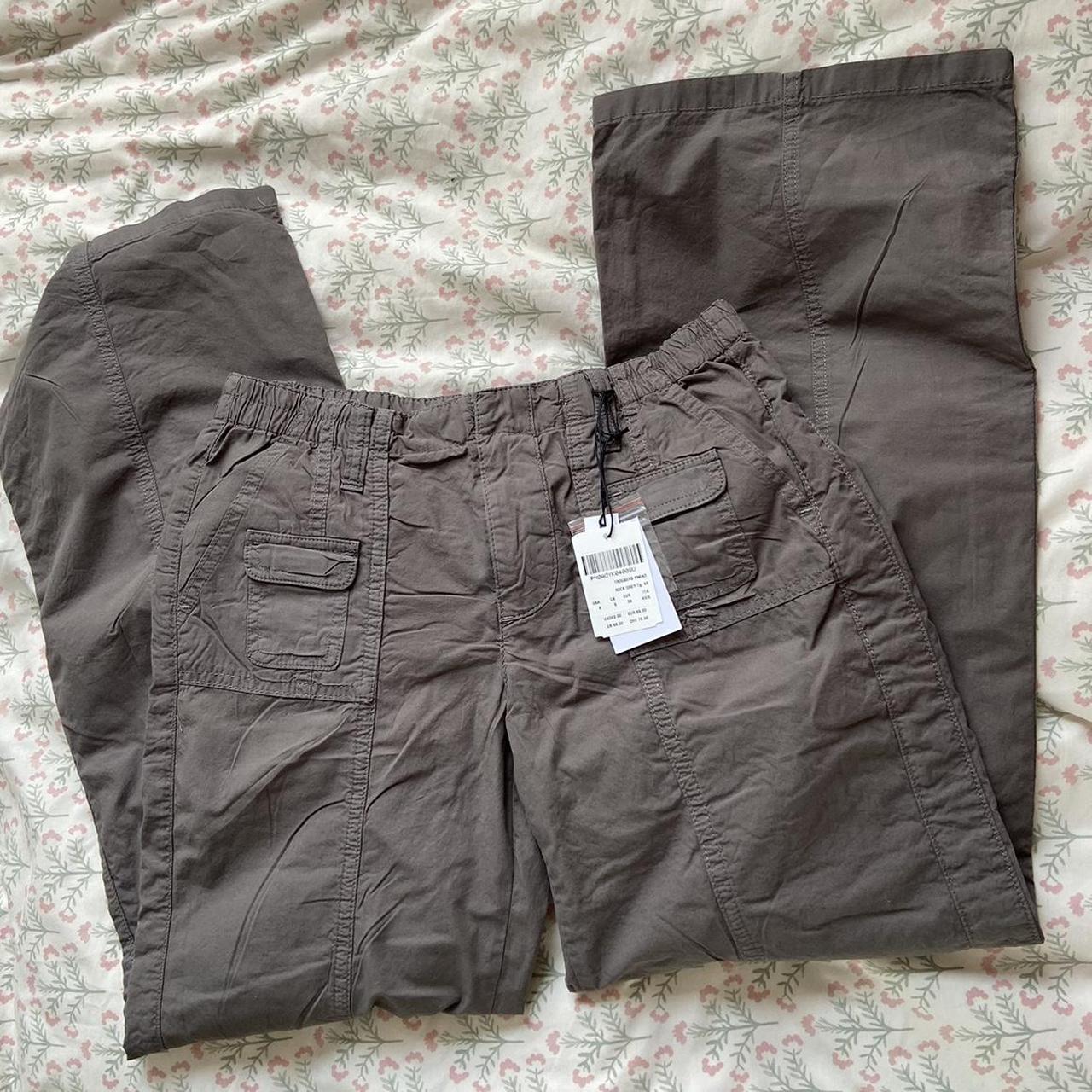 subdued dark grey low rise cargo trousers brand new... - Depop