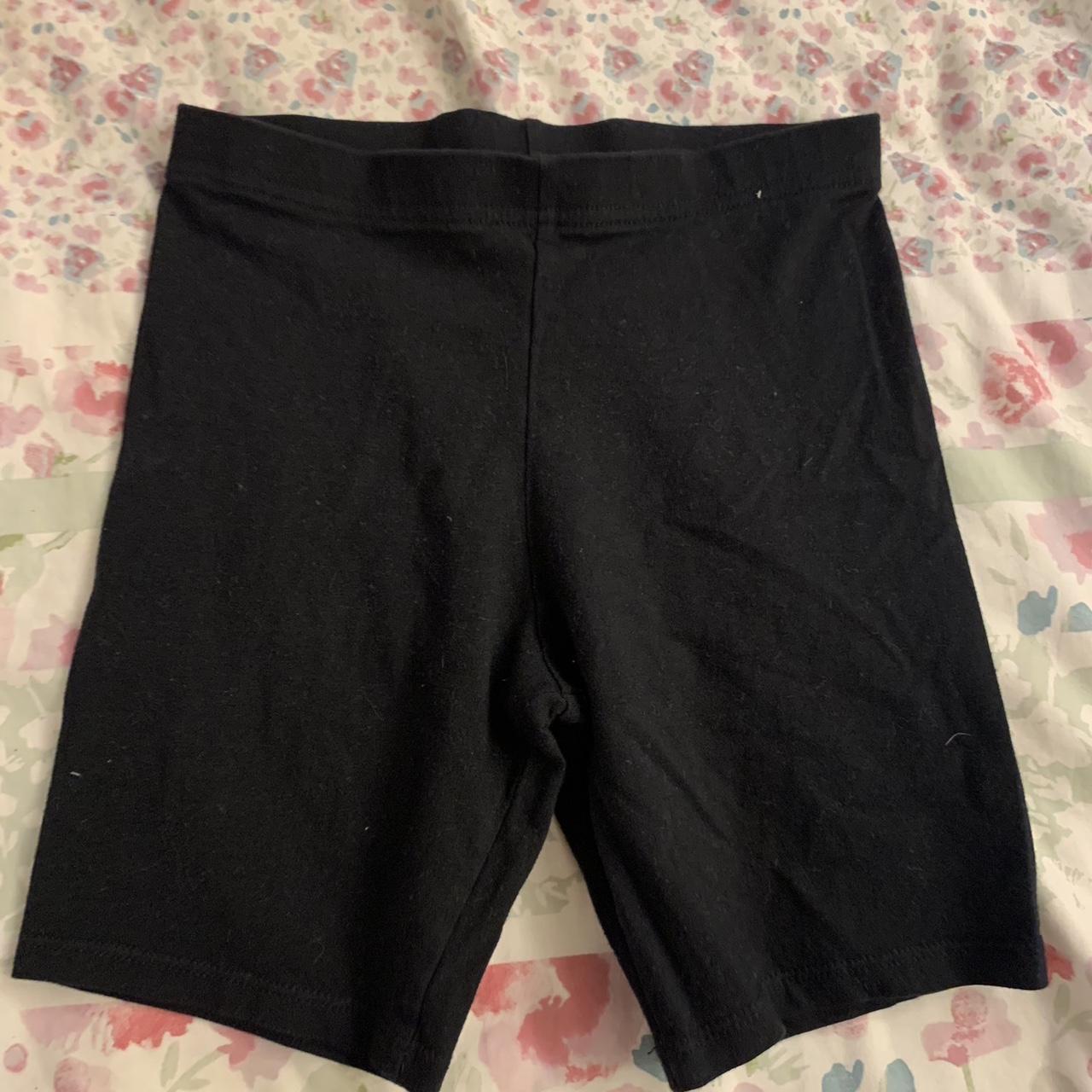 Tesco black tight fit shorts Size 9-10 years Worn... - Depop