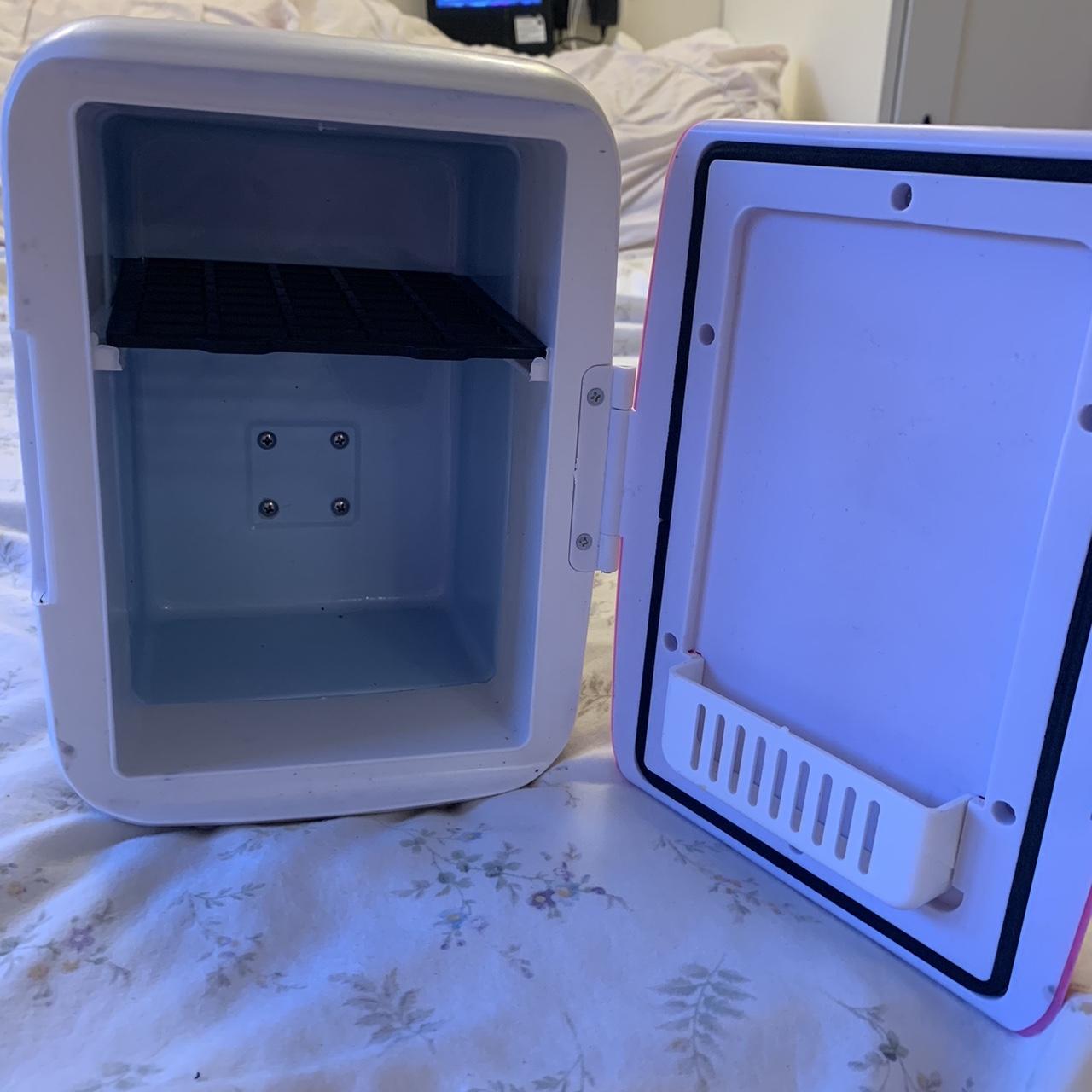 Pink and white mini fridge Not sure if it works or... Depop