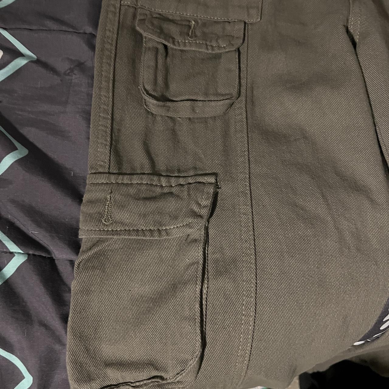 green baggy cargo pants, never worn, available in XL... - Depop