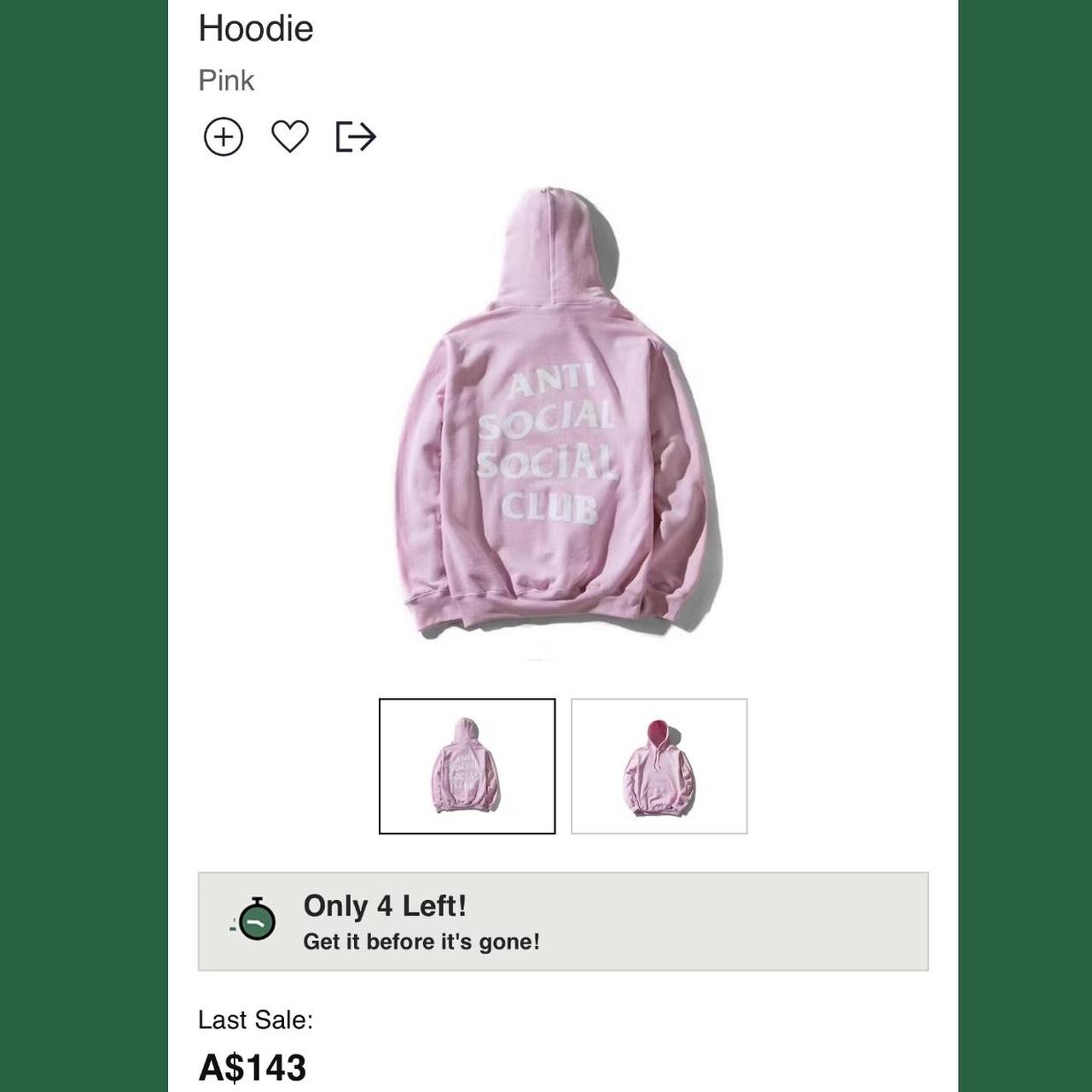 ASSC Anti Social Social Club baby pink hoodie. Depop