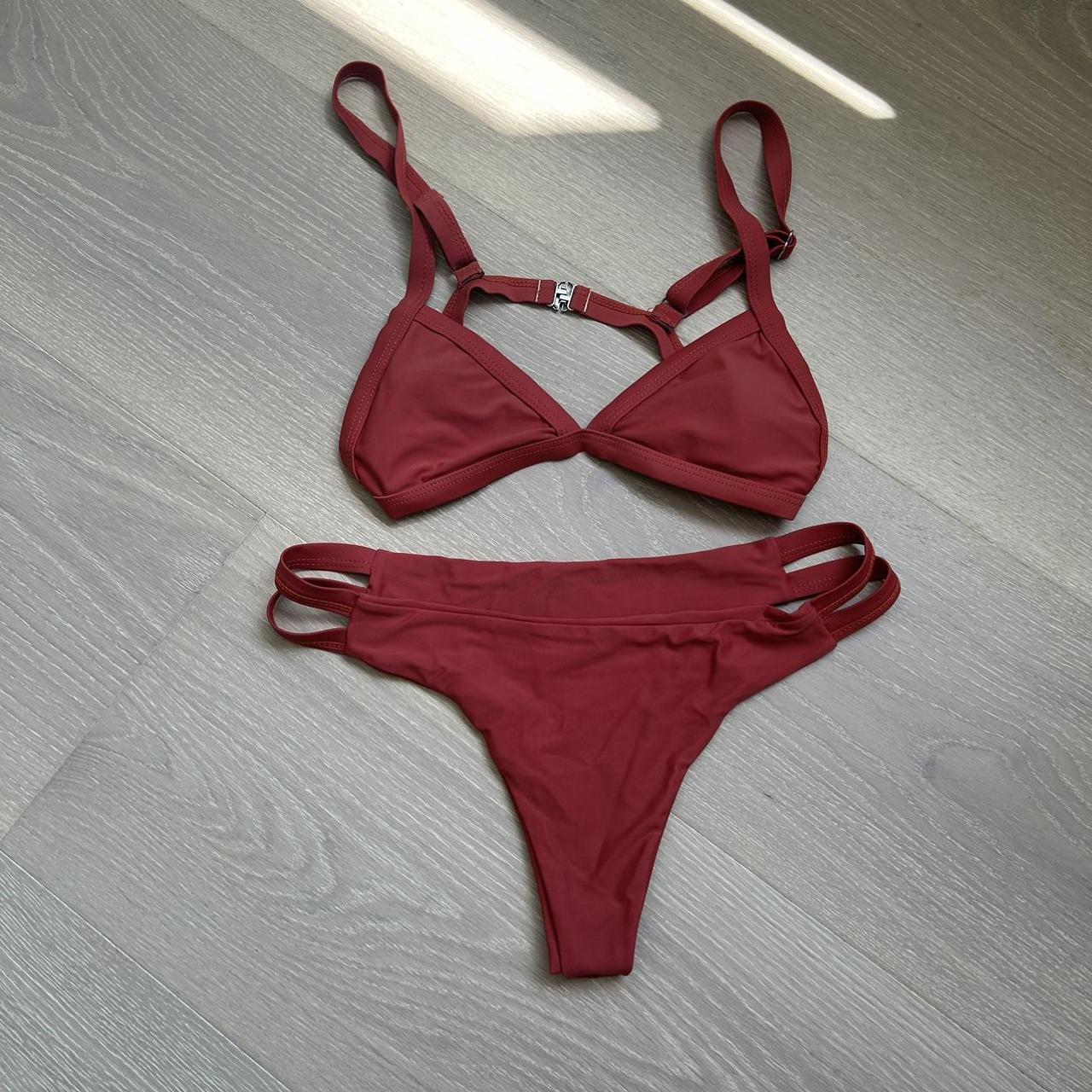 Women S Burgundy Bikinis And Tankini Sets Depop