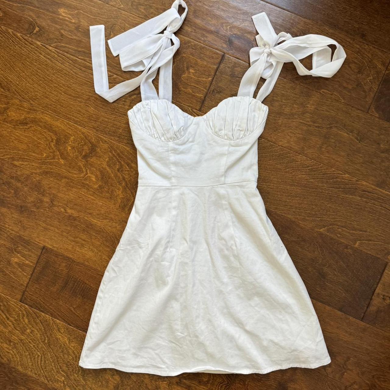 White bow babydoll mini dress 🎀 -soo pretty and... - Depop