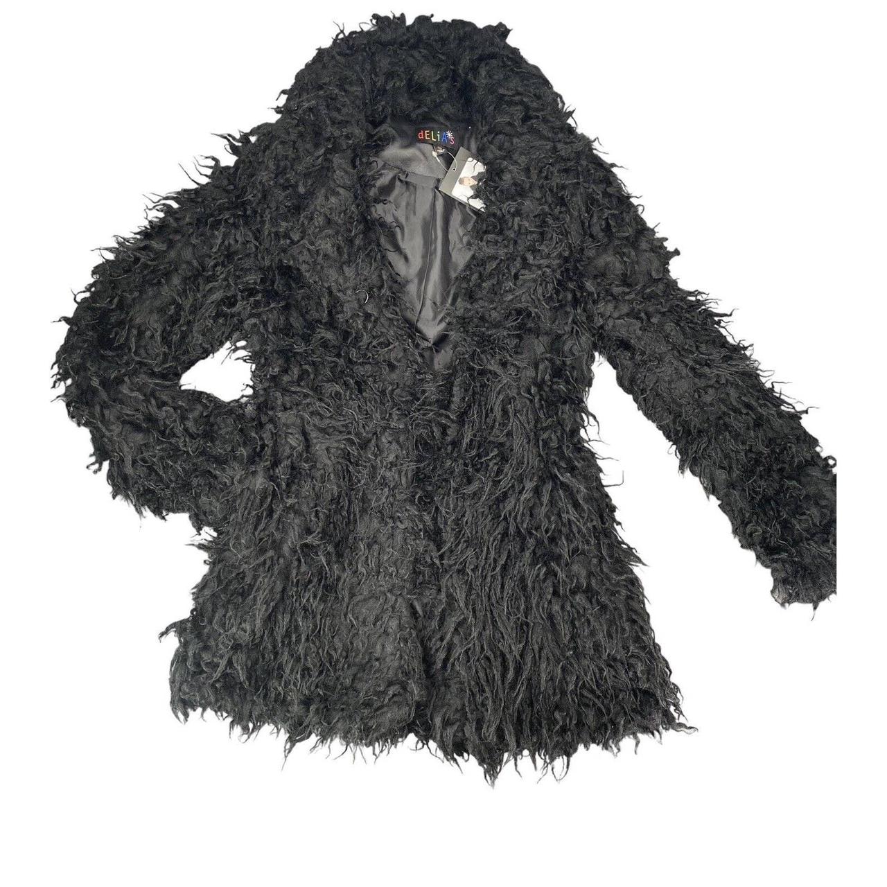 Womens black hotsell shaggy jacket