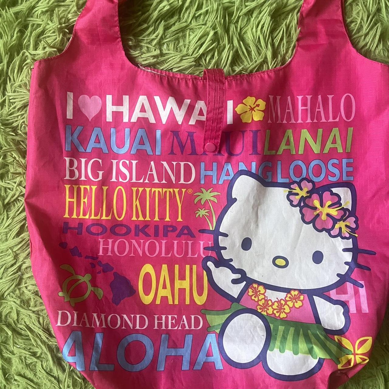 Cute Hawaiian y2k tote bag with blue striped - Depop