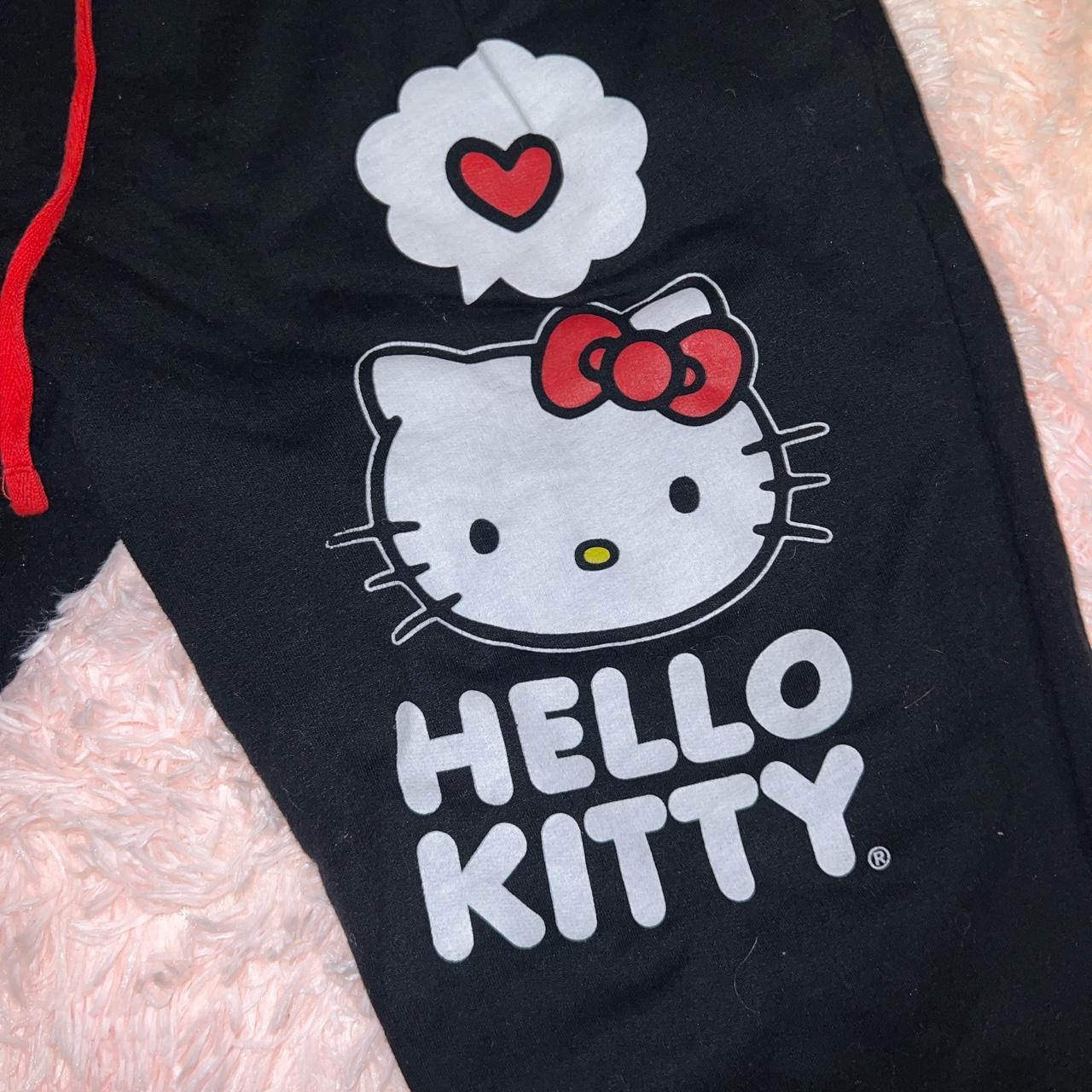 🖤 BLACK HELLO KITTY SWEATPANTS IN SIZE LARGE 🖤 - no... - Depop