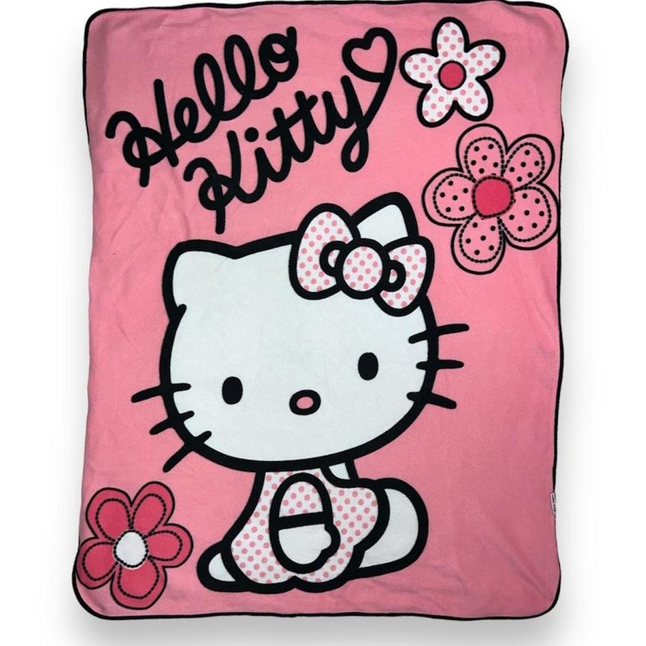 💞 BABY PINK HELLO KITTY THROW BLANKET FROM 2009... - Depop