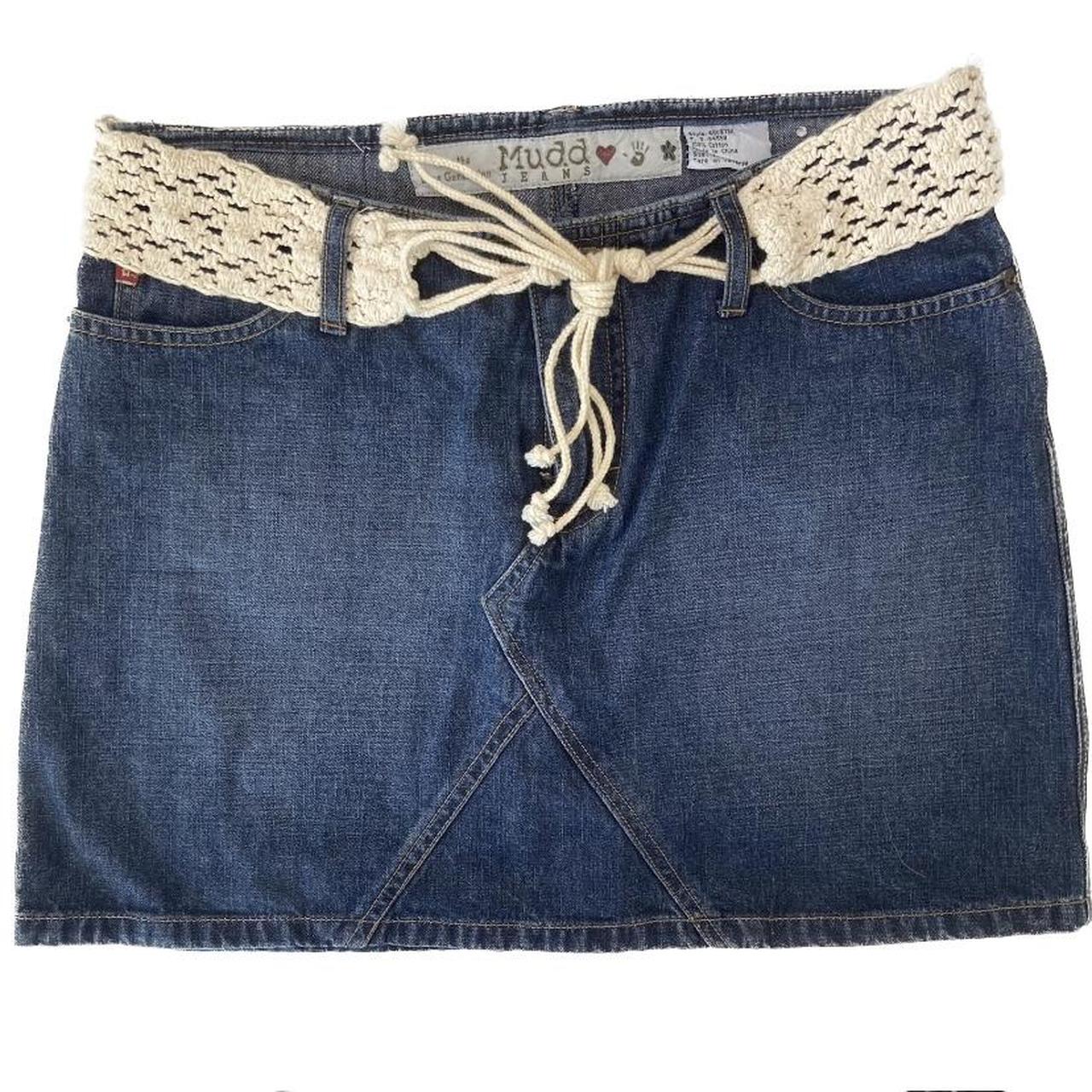 Mudd belted denim skirt