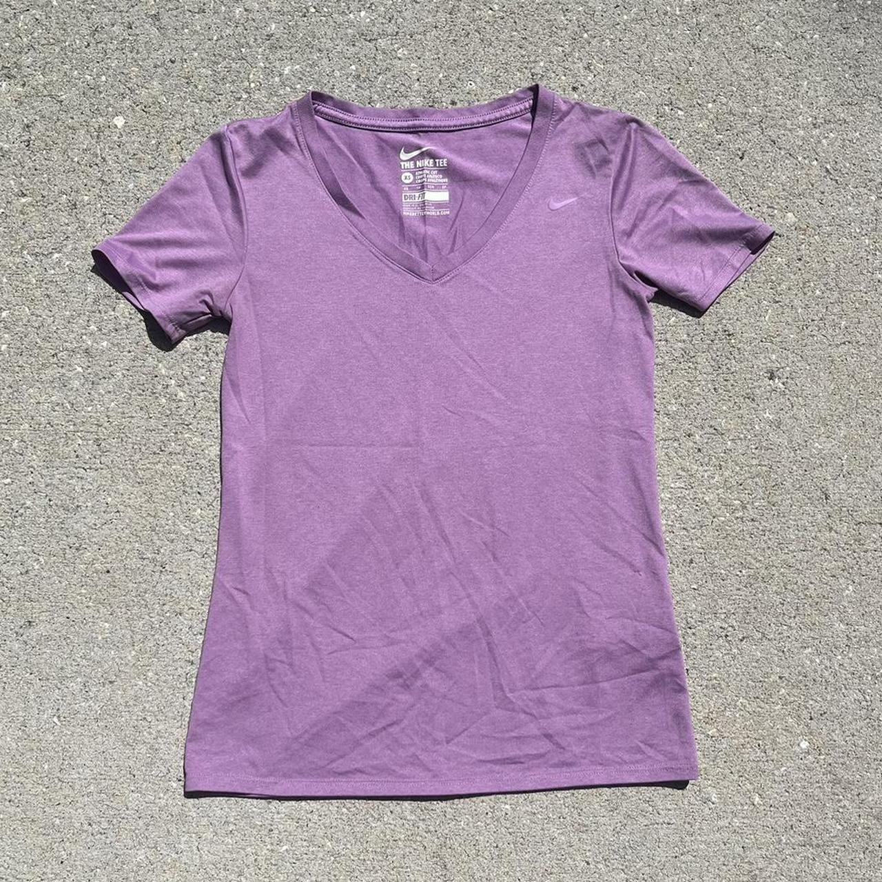 V Neck Nike Athletic Cut Tee Nike Women's Pink Dri-Fit Athletic