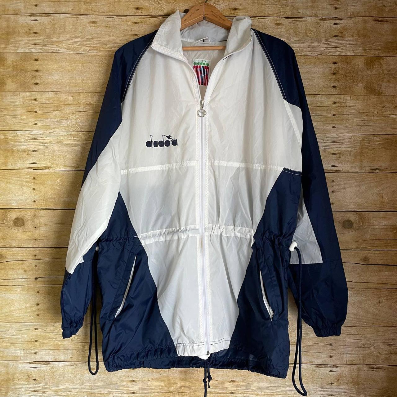 Unisex vintage windbreaker jacket by Diadora Soccer.... - Depop