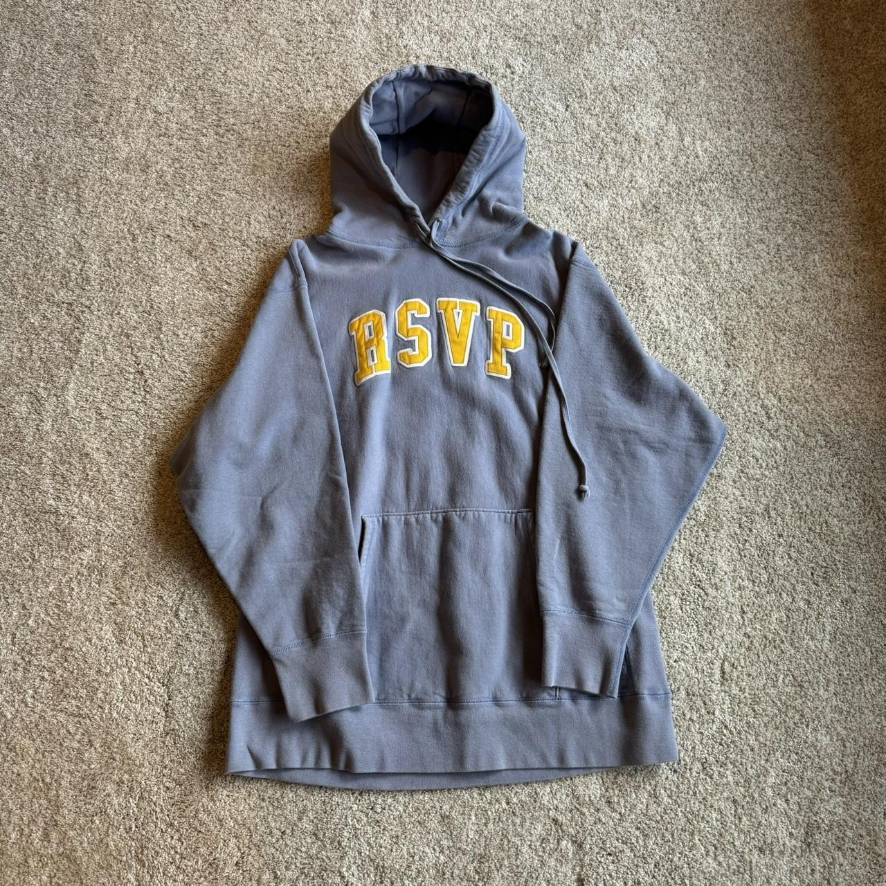 RSVP Arc Logo Hoodie Baby Blue / Yellow Condition... - Depop