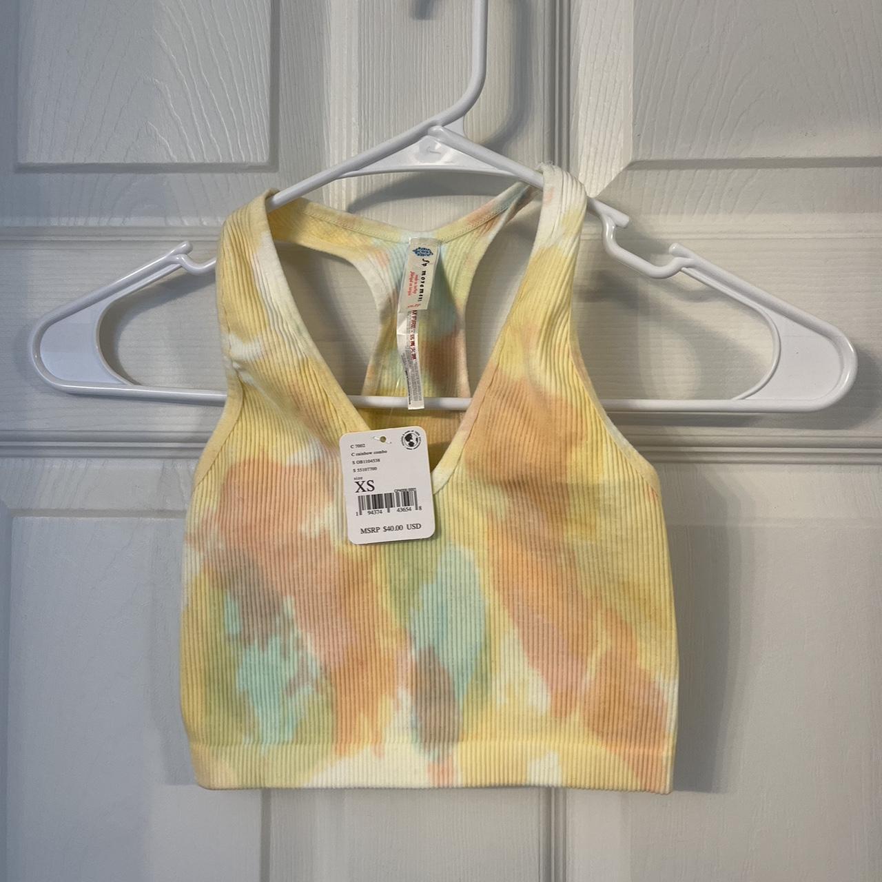 NWT Free people movement rainbow tie dye “Free throw