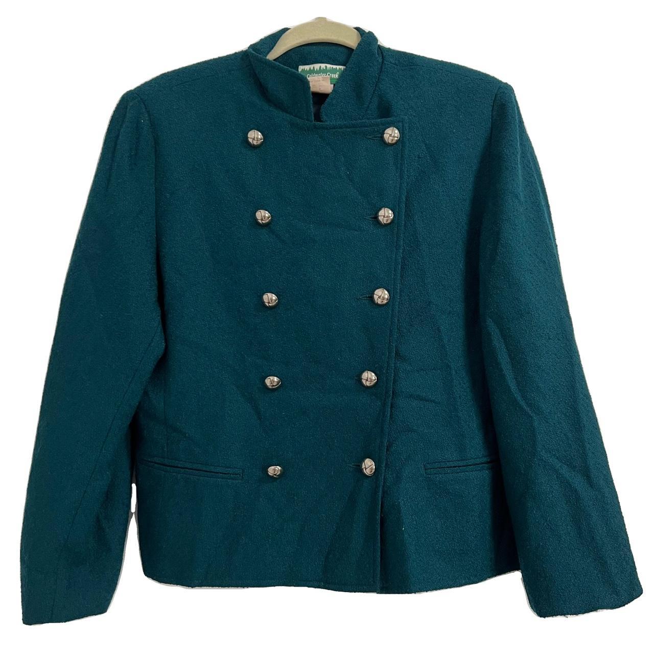 Coldwater Creek Vintage Green Military Blazer