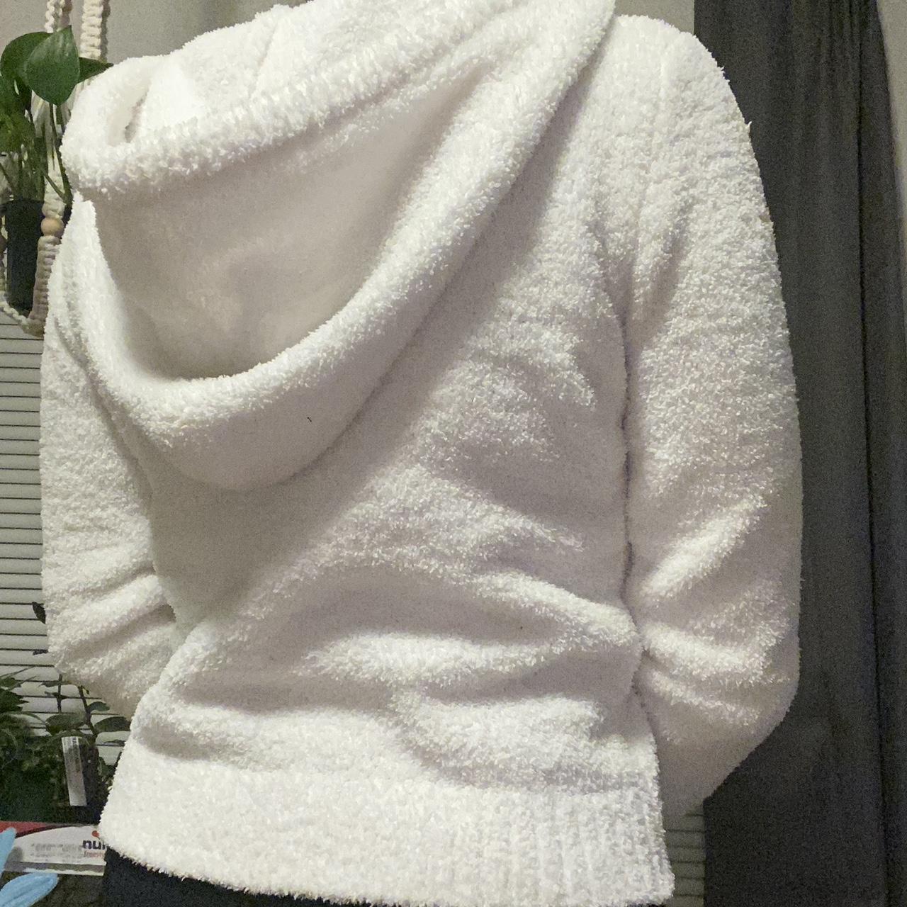 Forever21 white fuzzy zip up !! Used lightly , I... - Depop