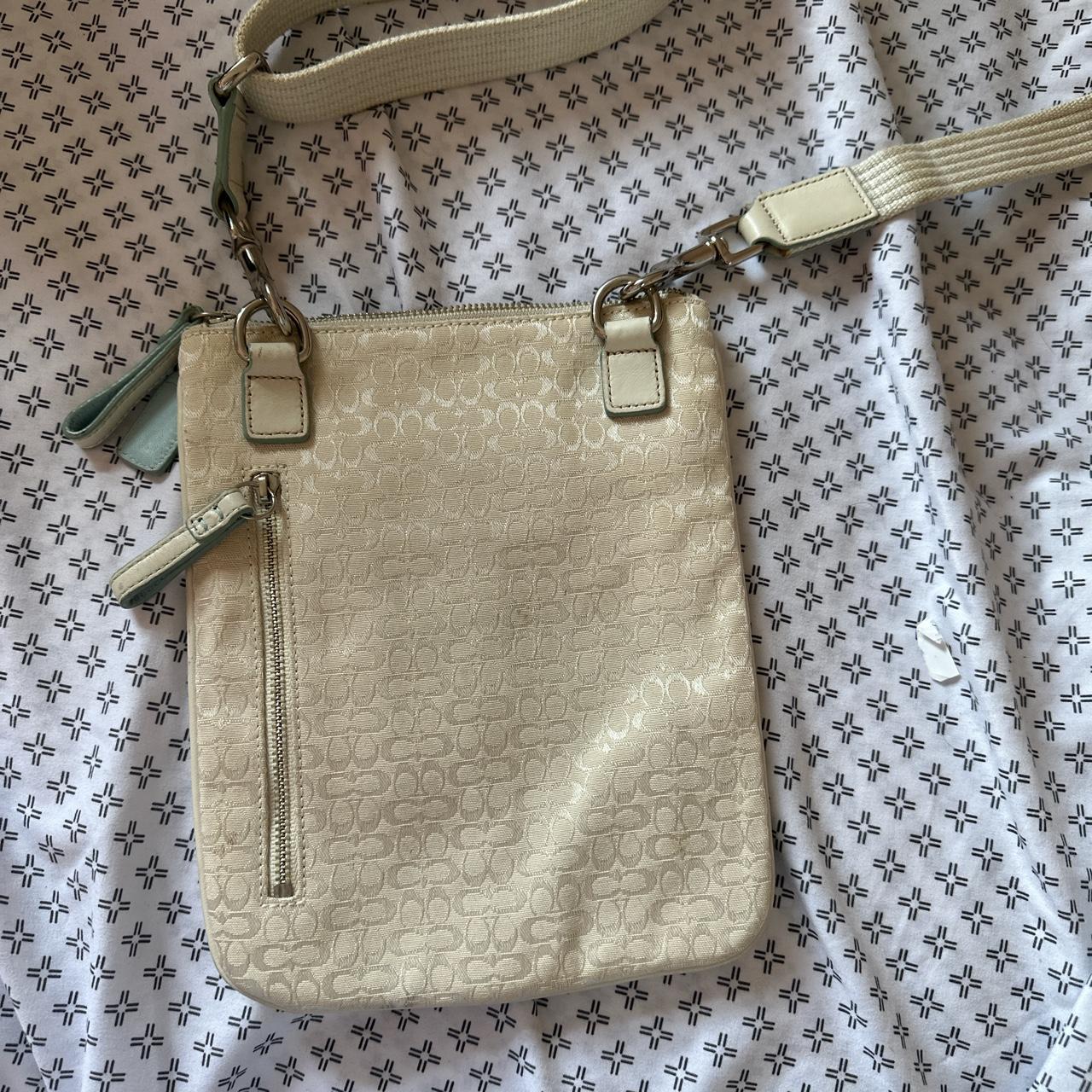 Coach Signature C White Mini C Floral Crossbody... - Depop