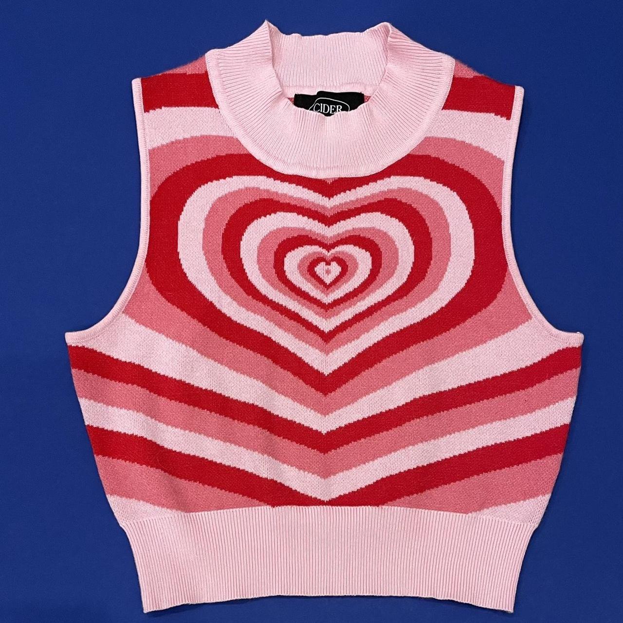 Cider Pink Heart Turtle Neck Top. Pink sweater top... Depop