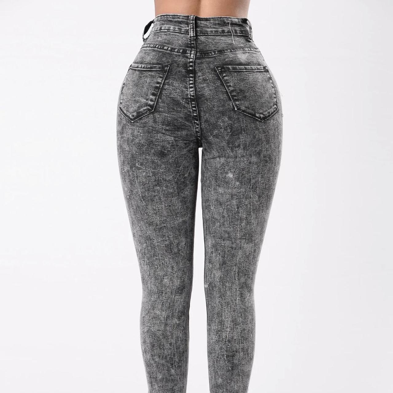 Fashion Nova Women's Black and Grey Jeans Depop