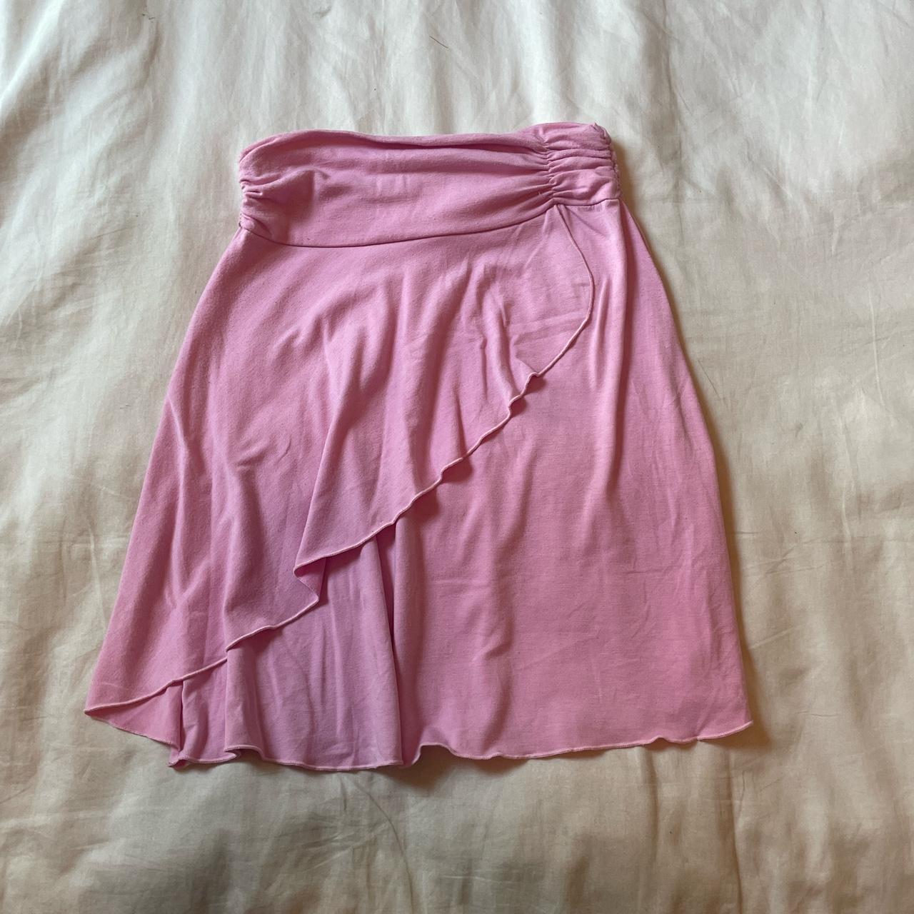pink y2k low rise skirt mid thigh length -also could... - Depop