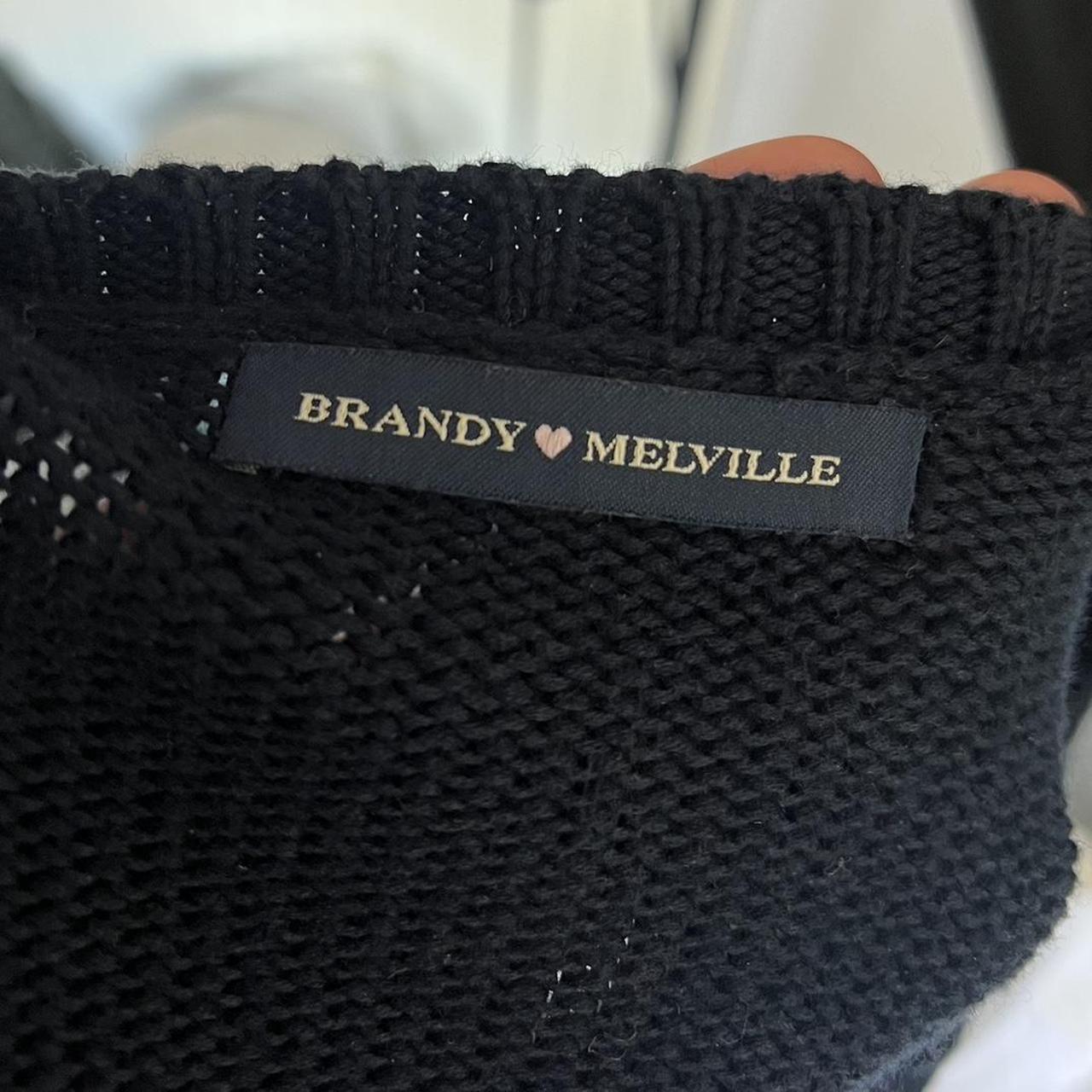 Navy Blue & Red Brandy Melville Brianna Sweater / - Depop