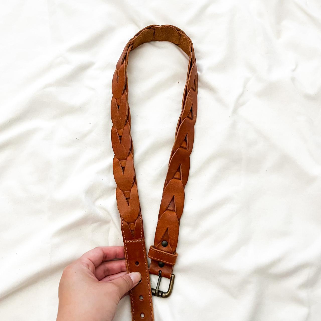 Women's Braided Leather Sling Belt