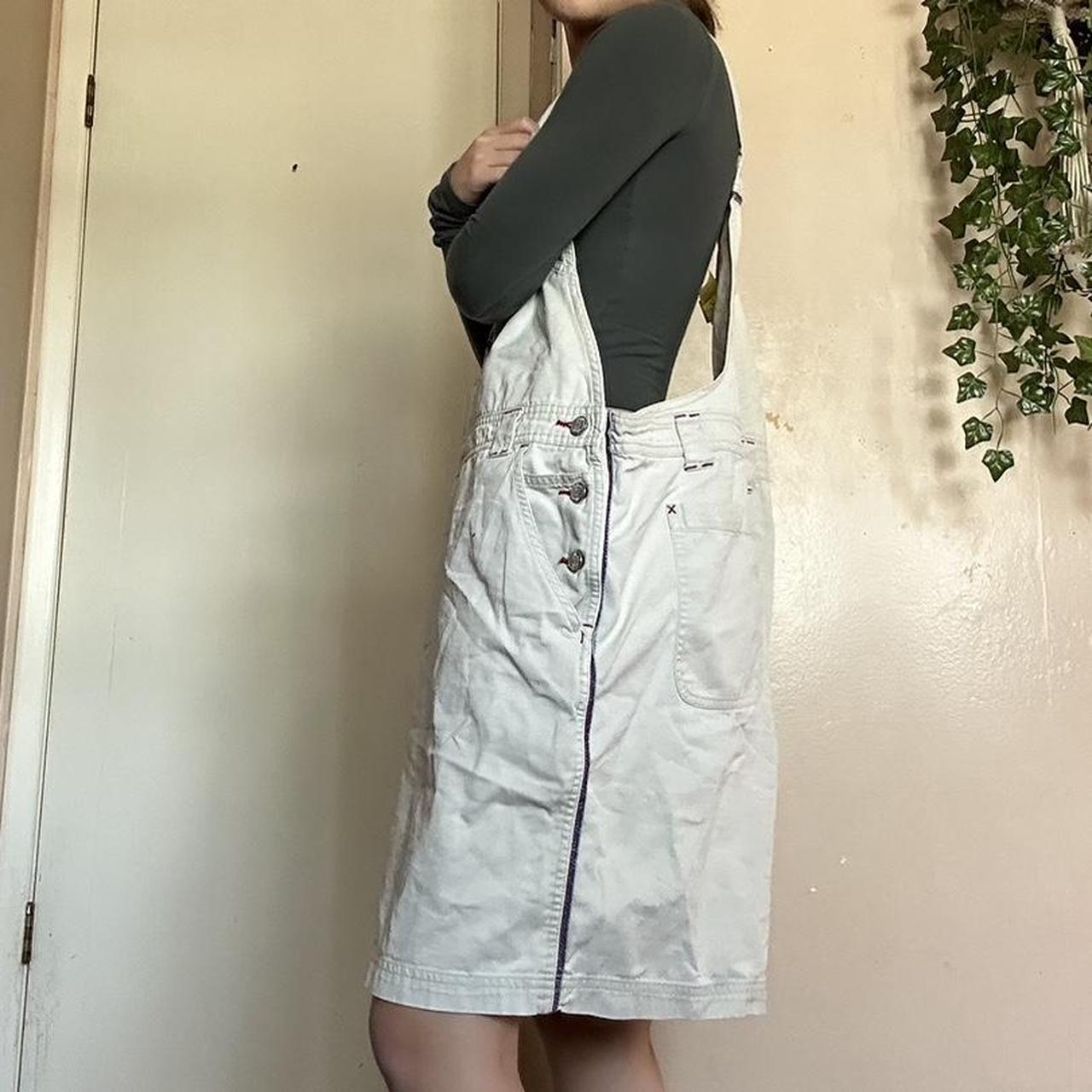Women's Cream and Red Dungareesoveralls Depop