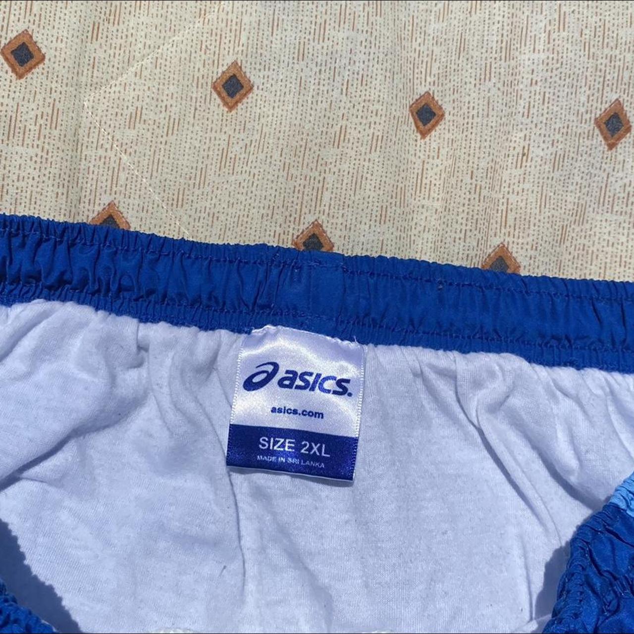 ASICS Men s Blue And White Shorts Depop asics-men-s-blue-and-white-shorts-depop