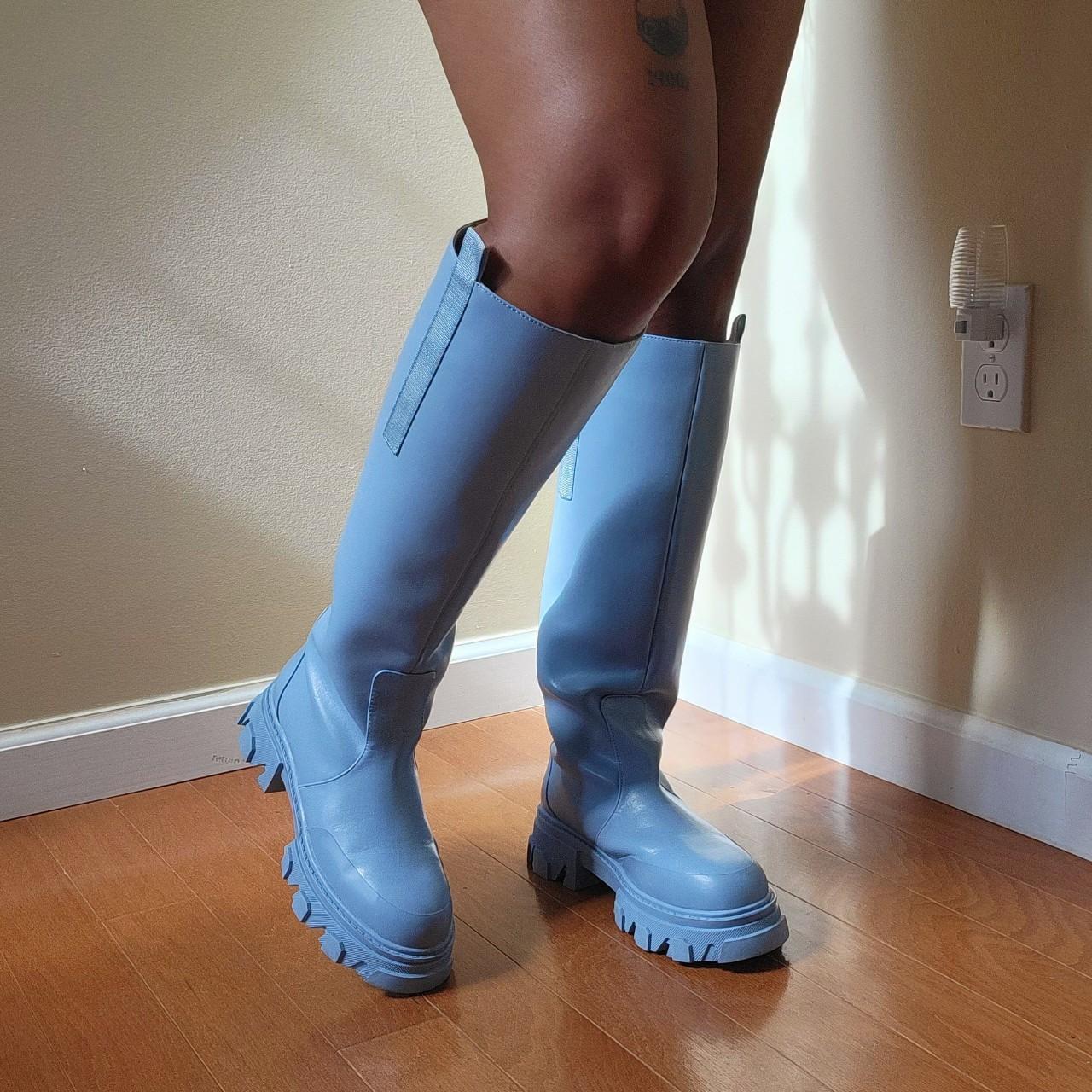 Light blue rain on sale boots