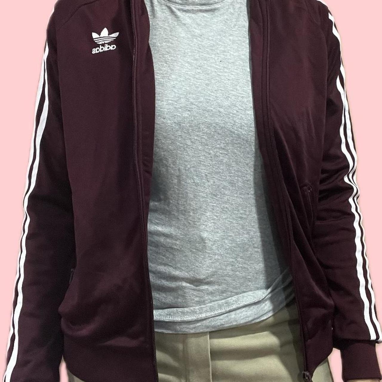 Burgundy on sale adidas jacket