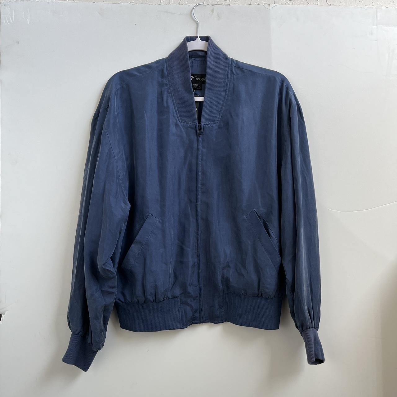 Blue silk shop jacket women's