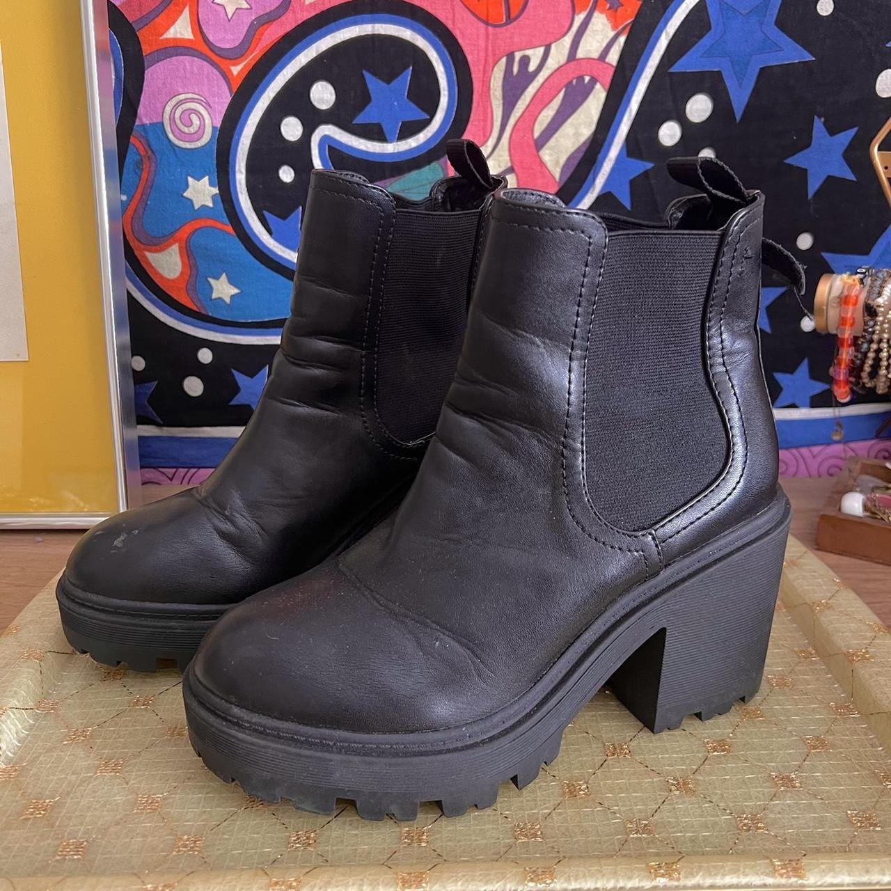 Princess Polly Women's Black Boots Depop