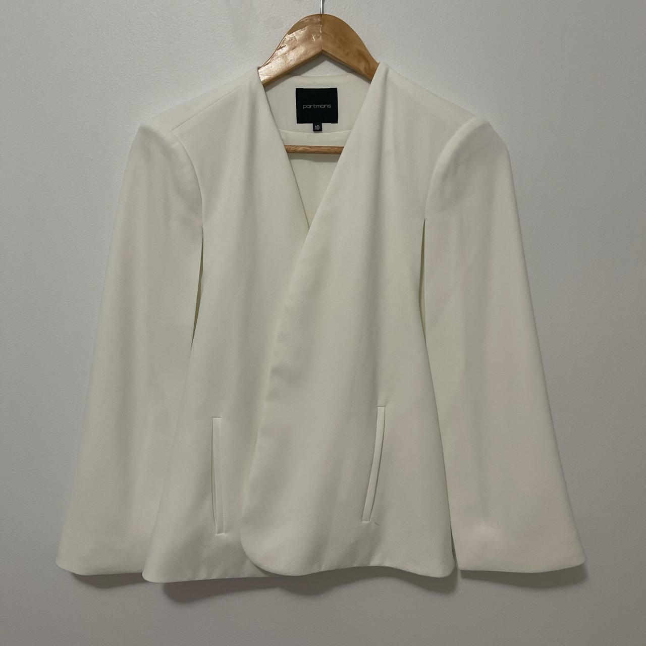 White cape jacket Portmans Size 10 Beautiful. Depop