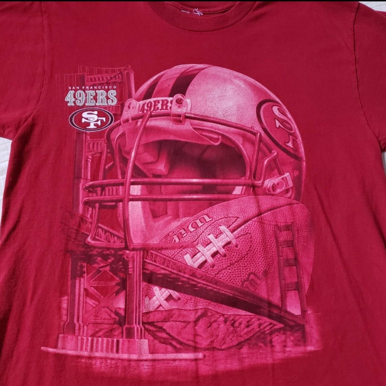 Vintage SAN FRANCISCO 49ERS HELMET TEE SHIRT SINGLE STITCH 90s