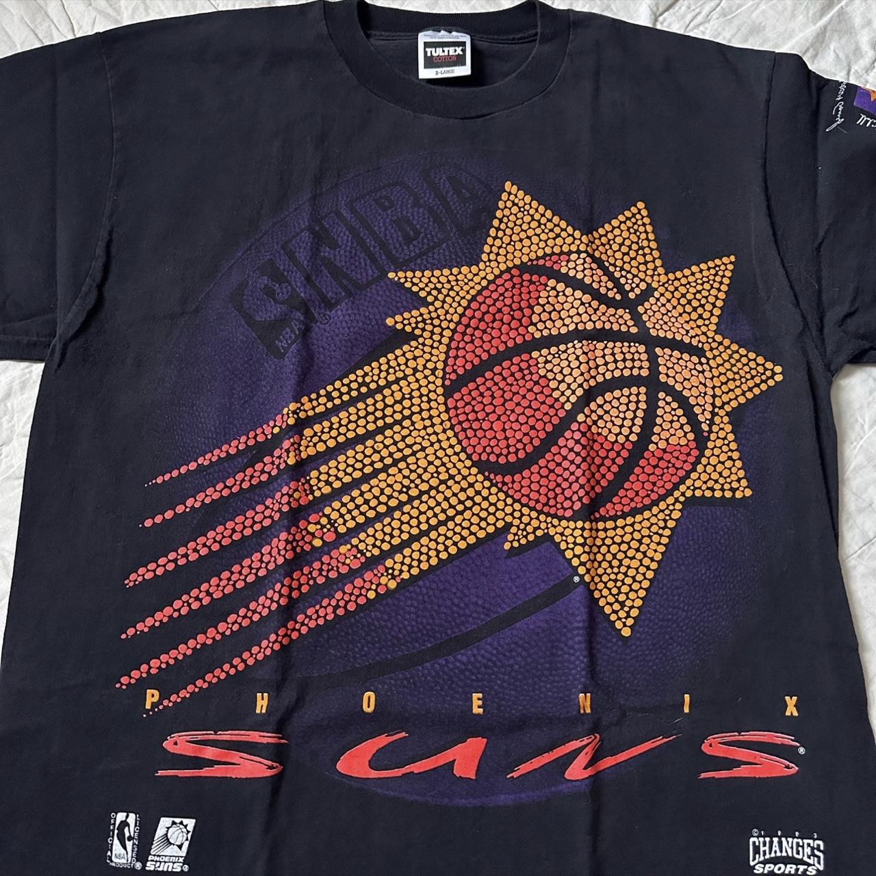 Vintage All Over Print NBA Phoenix Suns Tee Shirt Size Large 90s