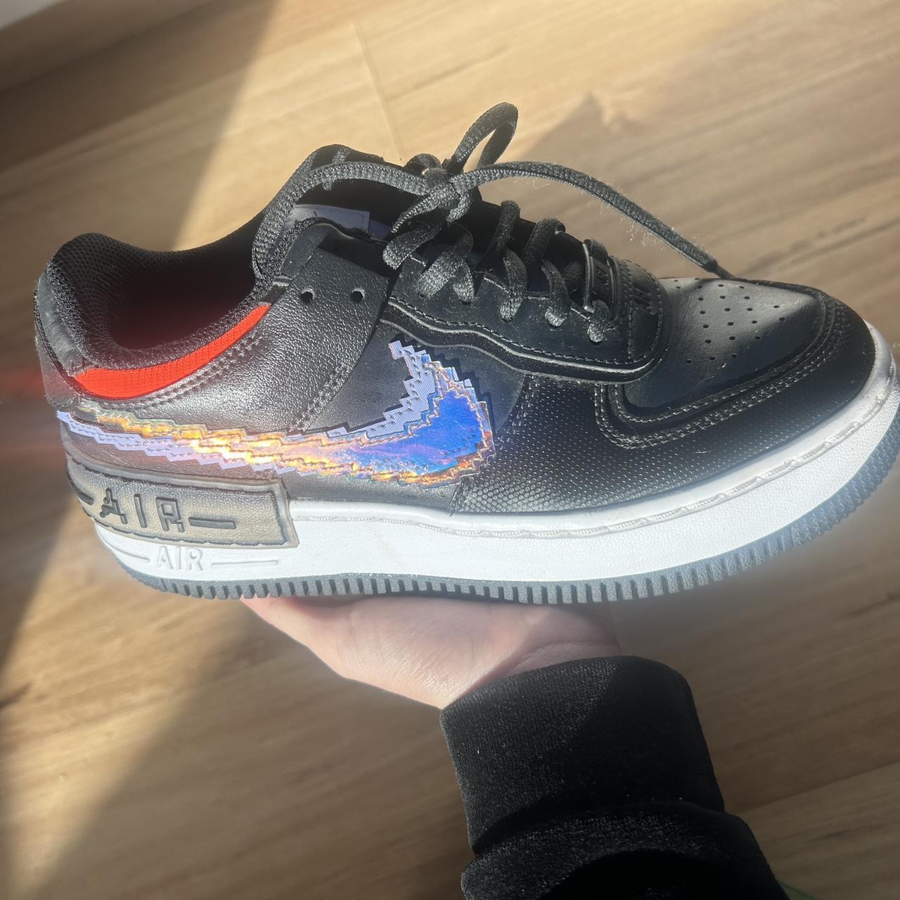 nike air force with holographic tick