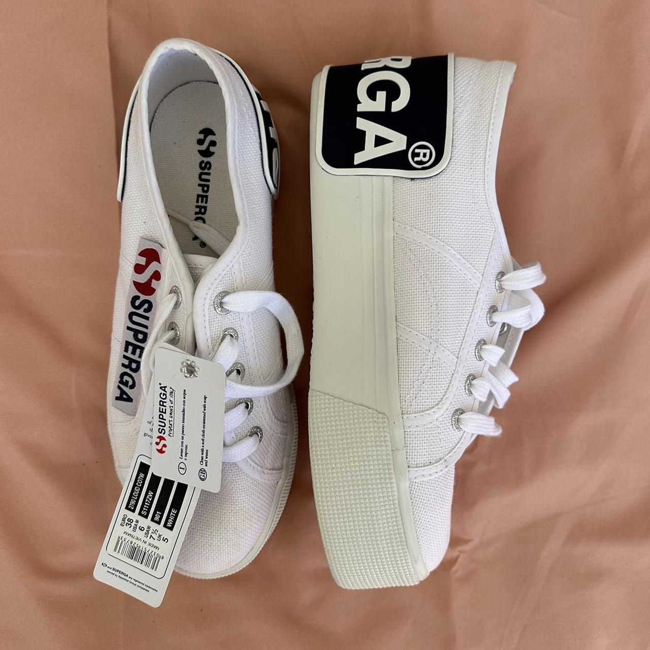 NEW SUPERGA WHITE PLATFORM CHUNKY SNEAKERS size. Depop