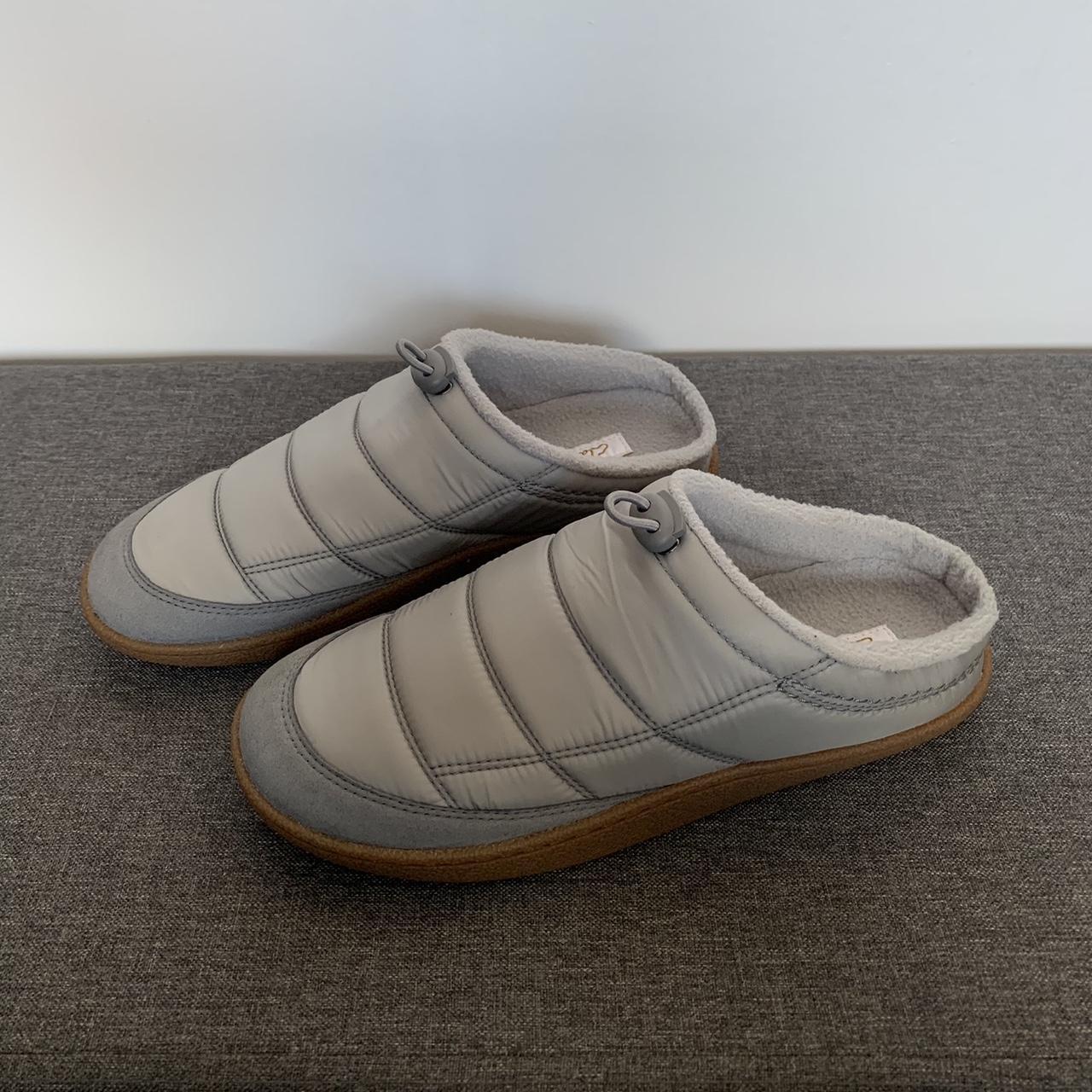 Women’s Padded Grey Mule Slippers from Clarks. UK... Depop