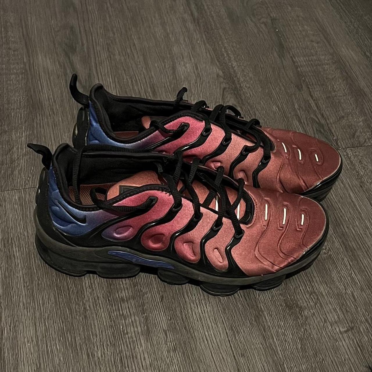 Nike Air VaporMax Plus Black Team Red Hyper Violet Depop