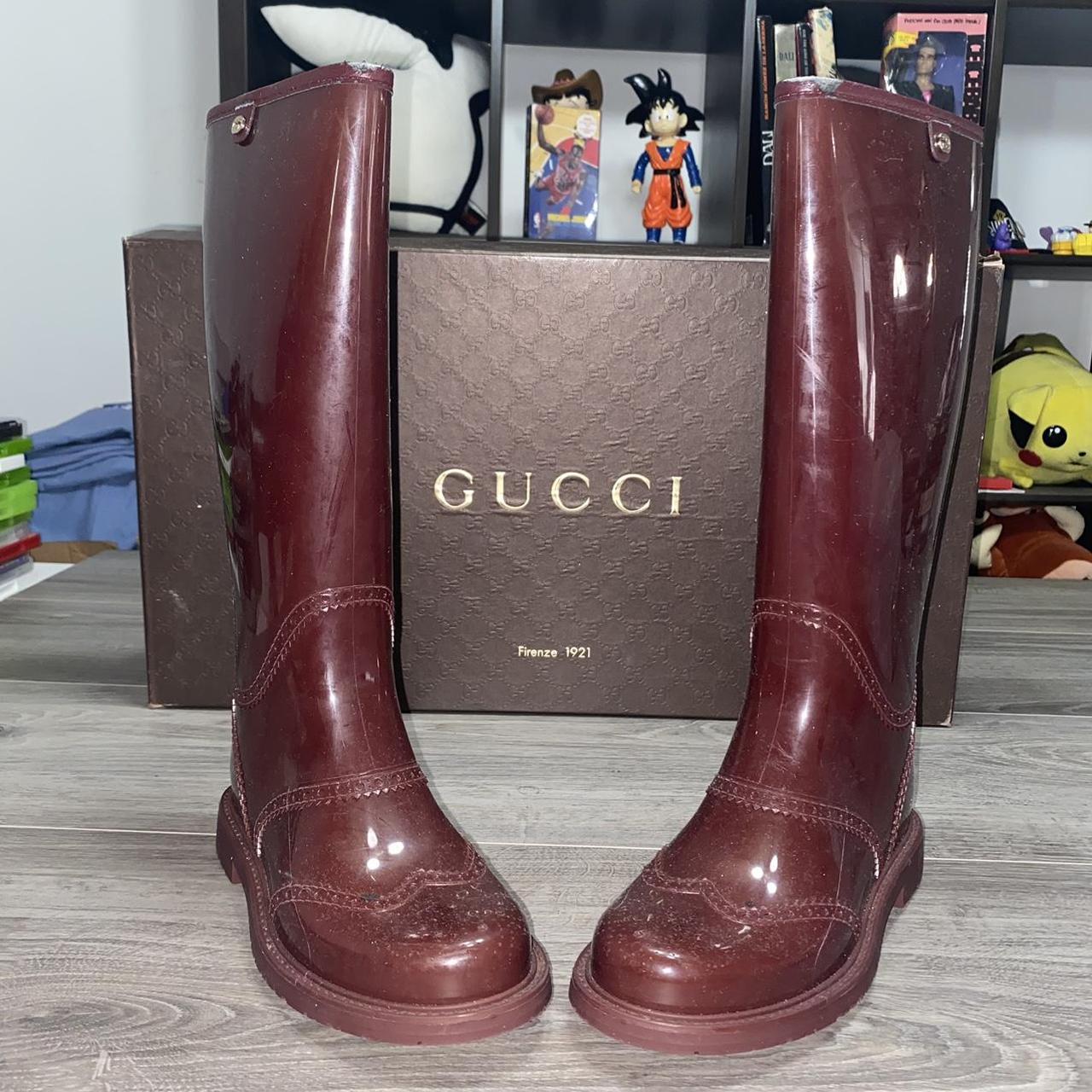 Gucci Hunter green Monogram Rain-boots. Gucci Knee - Depop