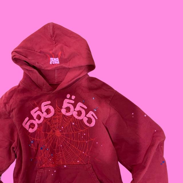 SPIDER Spider Worldwide Red Angel Number 555 Hoodie - Depop