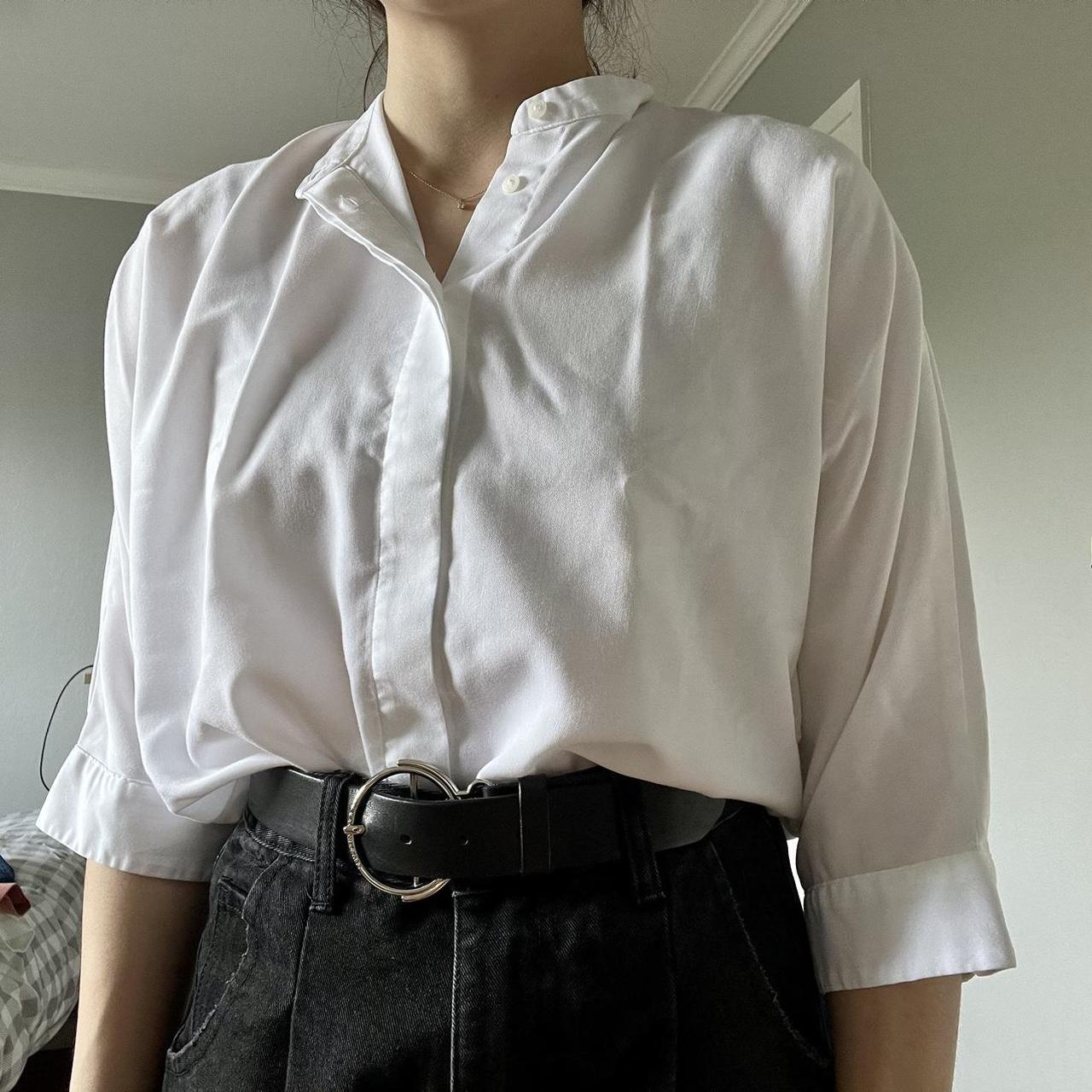 UNIQLO Women's White Blouse | Depop