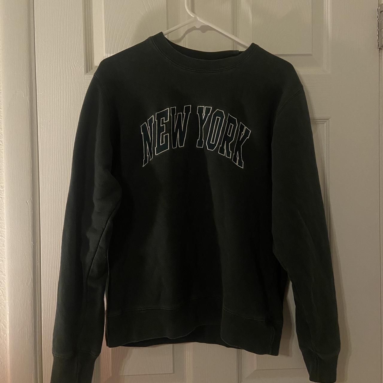 brandy melville john galt gray new york hoodie in - Depop