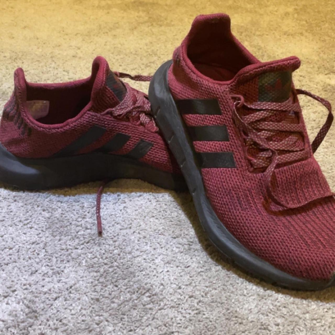 Mens burgundy hotsell adidas trainers