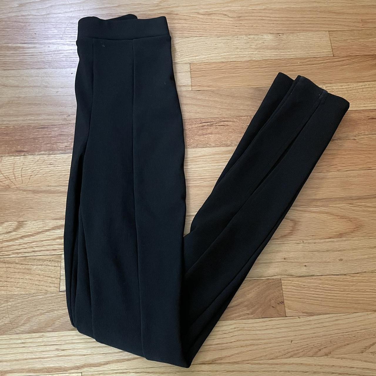 REPOP #Zara black slit leggings NWT💧 super stretchy - Depop