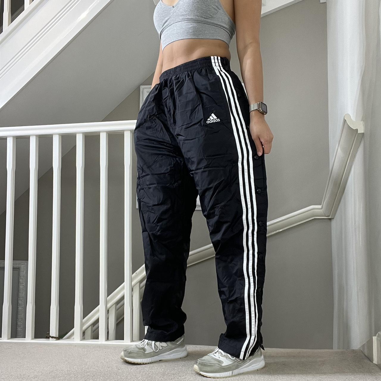 Adidas Adidas Pants Women Medium Blue Track Wind Logo Gym Work Out Stripes  Active | Grailed