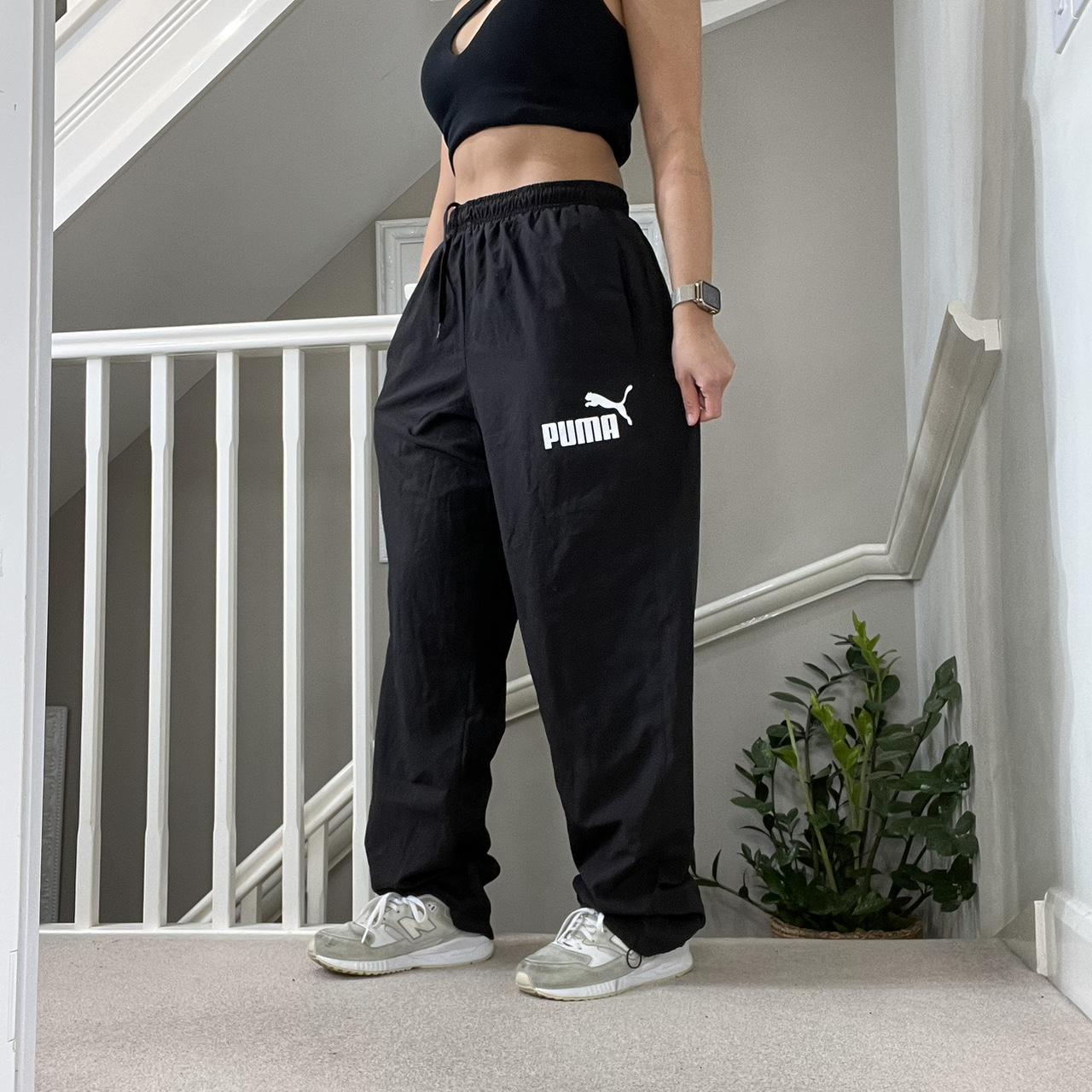 Y2k Puma Black Oversized Fit Windbreaker Track Pants