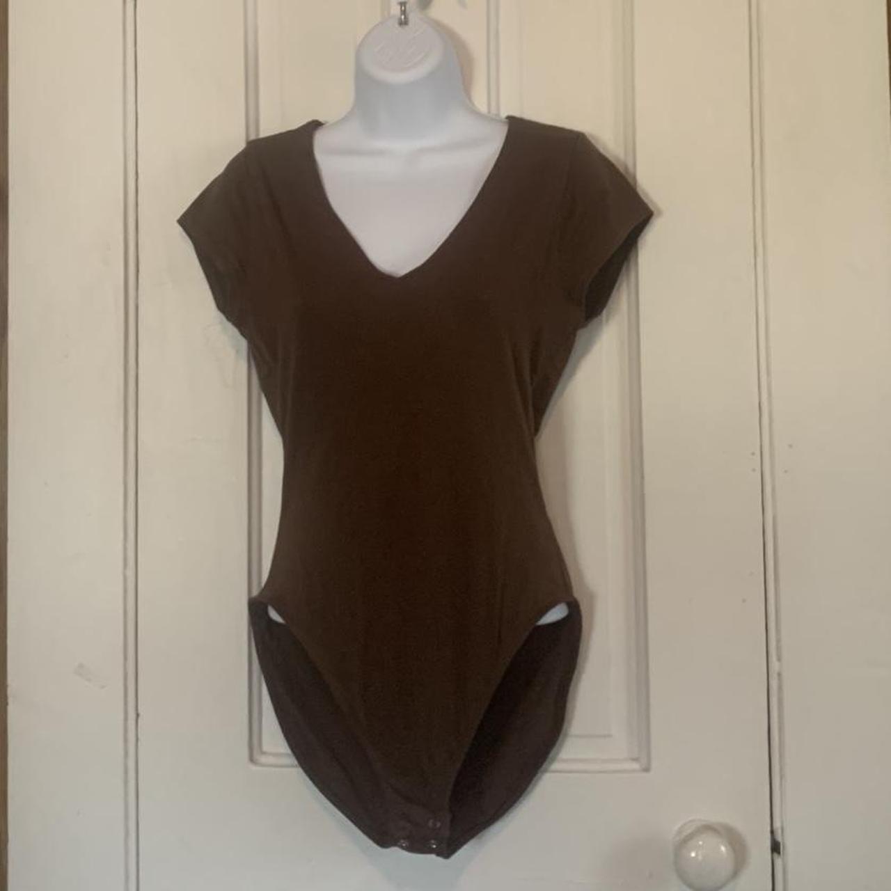 Fitted short sleeve V-Neck bodysuit by Old Navy, - Depop